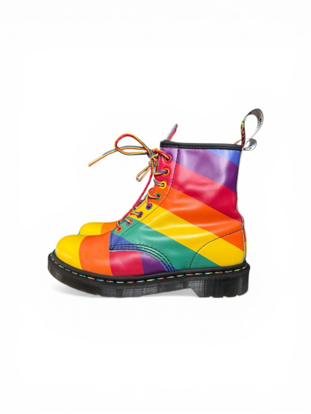 Dr. Martens Rainbow Leather Lace-Up Ankle Boots - Picture 3 of 8